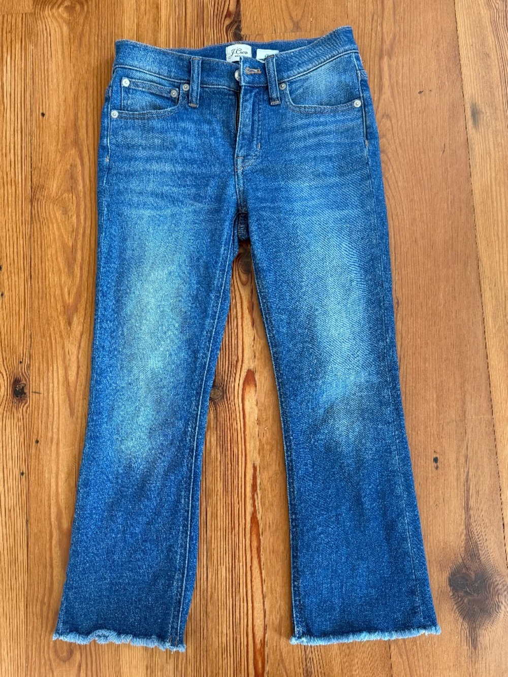 J. Crew Billie Demi Boot Crop Ankle Jeans Frayed Hem Sz 24P